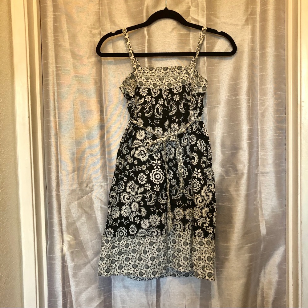White and black dress